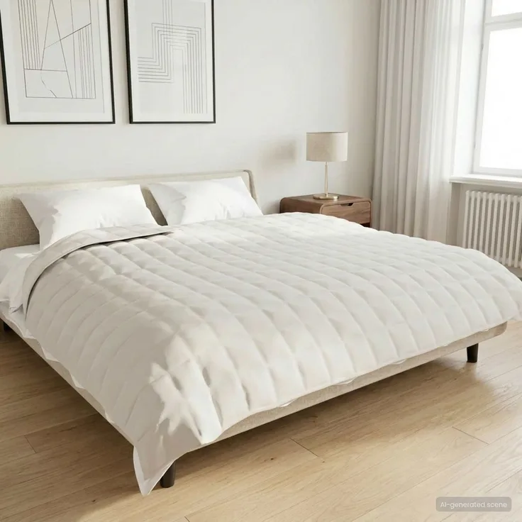 vidaXL Gewichtsdecke Weiß 220 x 240 cm 15 kg 100% Baumwolle 205T 3442936
