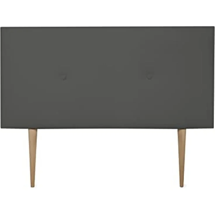 Dreaming Online, inklusive Beschlägen und Schrauben Kopfteil mit Polsterung, Modell Mailand, mit Beinen, Bezug aus hochwertigem Kunstleder, Holz Lederimitat, Grau, 115 x 60 cm (Bett 105) – Bild 1