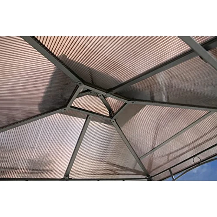 GRASEKAMP Ersatzdach Hardtop BBQ Pavillon 1,5x2,4m aus Polycarbonat, wasserabweisend, braun – Bild 2