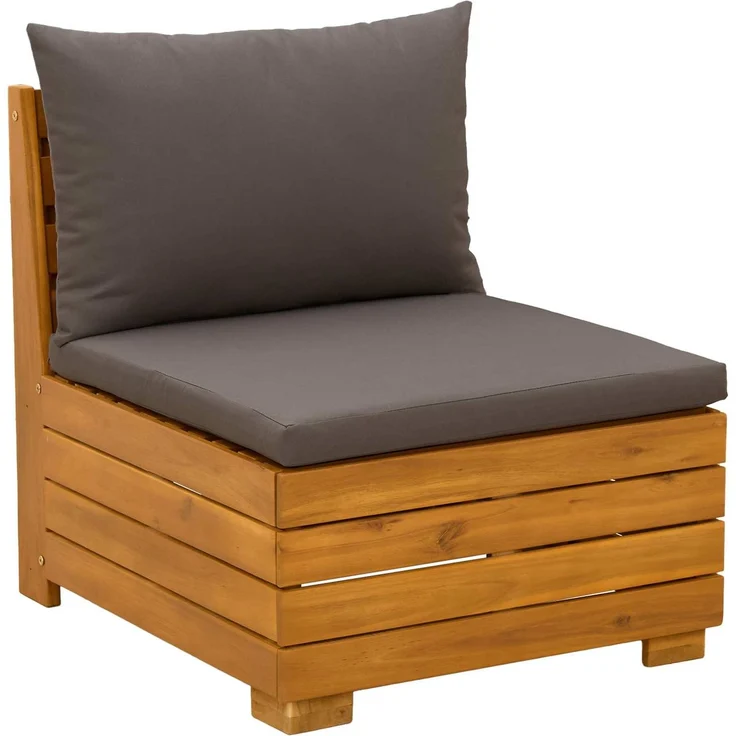 vidaXL Outdoor-Sofagarnitur mit Kissen 8 Stück Braun Massivholz Akazie 3403119 – Bild 5