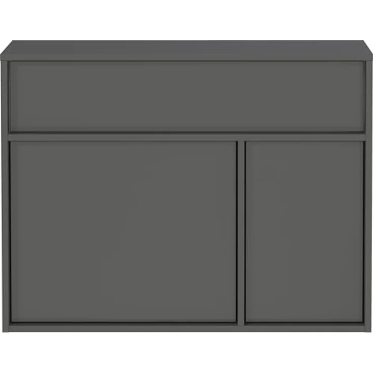 XXXL Schuhschrank Ameca, Graphit, Holzwerkstoff, 2 Fächer, 1 Schublade, 83x63x25 cm, Made in Germany, hängend und stehend, Garderobe – Bild 4