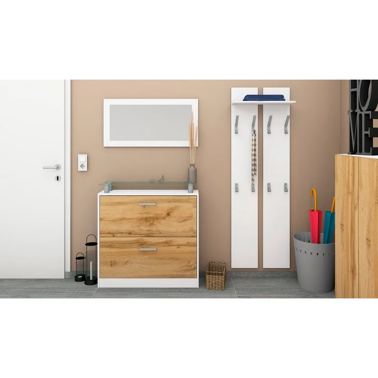 borchardt Möbel Garderoben-Set Finn, (Set, 3-St), mit Glasablage – Bild 5