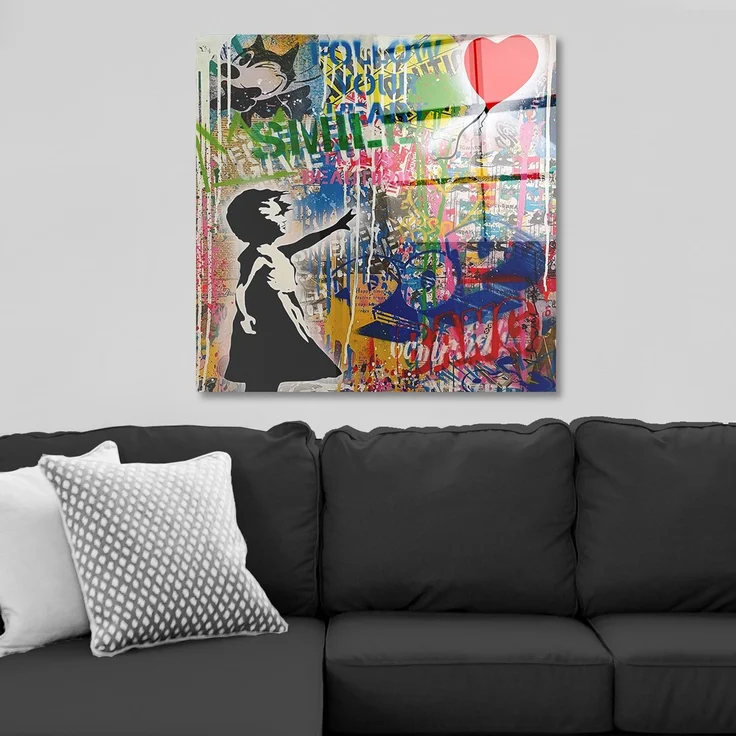 Wallity 'CAM4124_7070' Dekorative Lackierung aus gehärtetem Glas, Mehrfarbig, 70 x 70 cm – Bild 1
