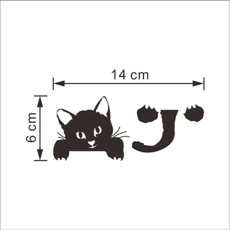 Agger Wandsticker Katzen-Wandaufkleber für Lichtschalter, schwarze Katzen-Wanddekoration (10 St), Schalterdekoration, Schlafzimmerdekoration,Schalterdekoration – Bild 3