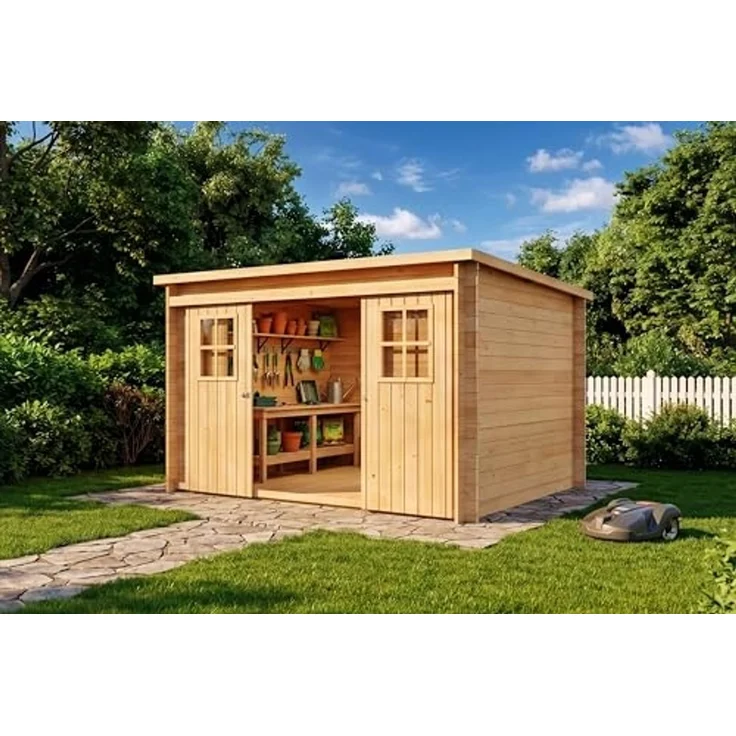 Alpholz Gerätehaus Vera Gerätehaus aus Holz Geräteschrank mit 19 mm Wandstärke Gartenhaus mit Montagematerial – Bild 2