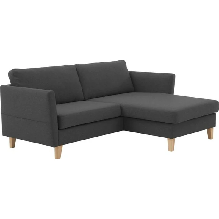 Atlantic Home Collection 2-Sitzer Sofa Mailo mit Links oder rechts montierbarem Longchair, Anthrazit, Breite x Tiefe x Höhe: 204x85/150x82 cm – Bild 4