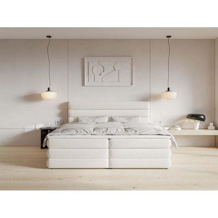Selsey 'Alegre' Boxspringbett mit Bettkasten, hellbeige , 180x200 cm – Bild 3
