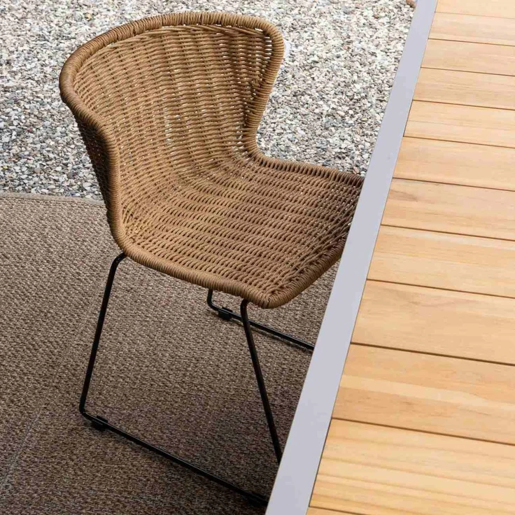 Gartenstuhl Wings aus Rattan-Seil, modern, 2er-Set, Natur, für Innen und Außen – Bild 2