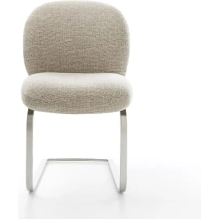 Freischwinger Nube-Flex Webstoff Soft Beige Freischwinger flach Edelstahl Taschenfederkern – Bild 4
