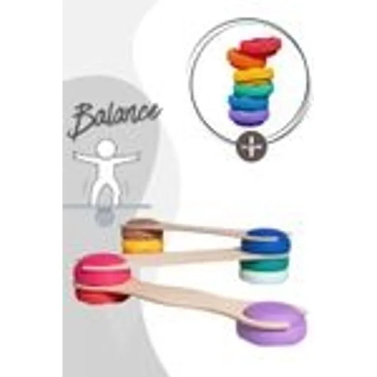 tiSsi® Balance Board Set inkl. Stapelstein 6er Set Rainbow Classic