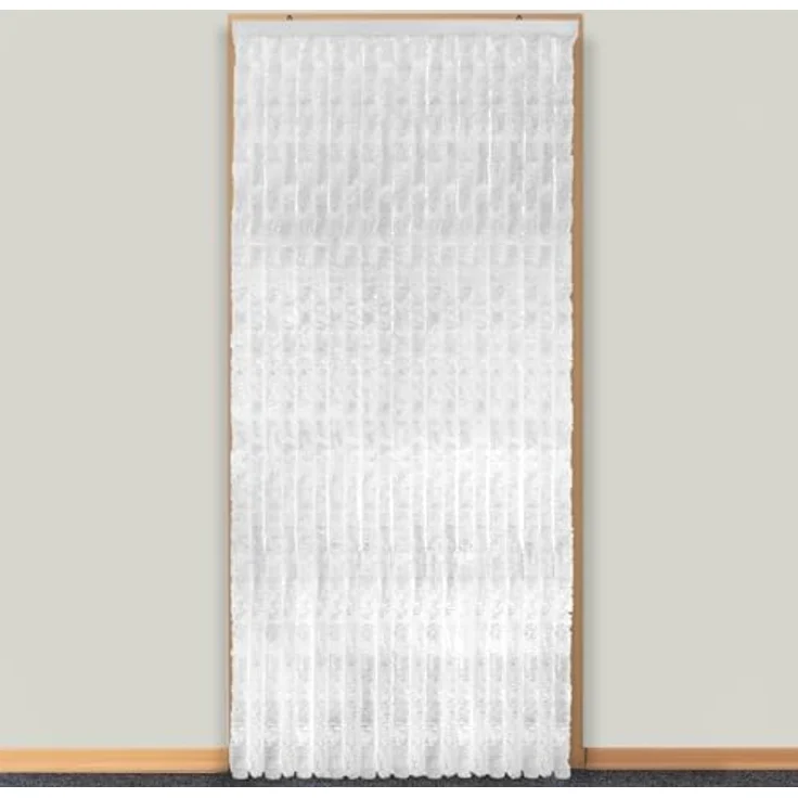 Moritz Flauschvorhang aus Chenille 100 x 200 cm weiß Türvorhang als Fliegenschutz Insektenschutz für Camping Wohnwagen – Bild 3