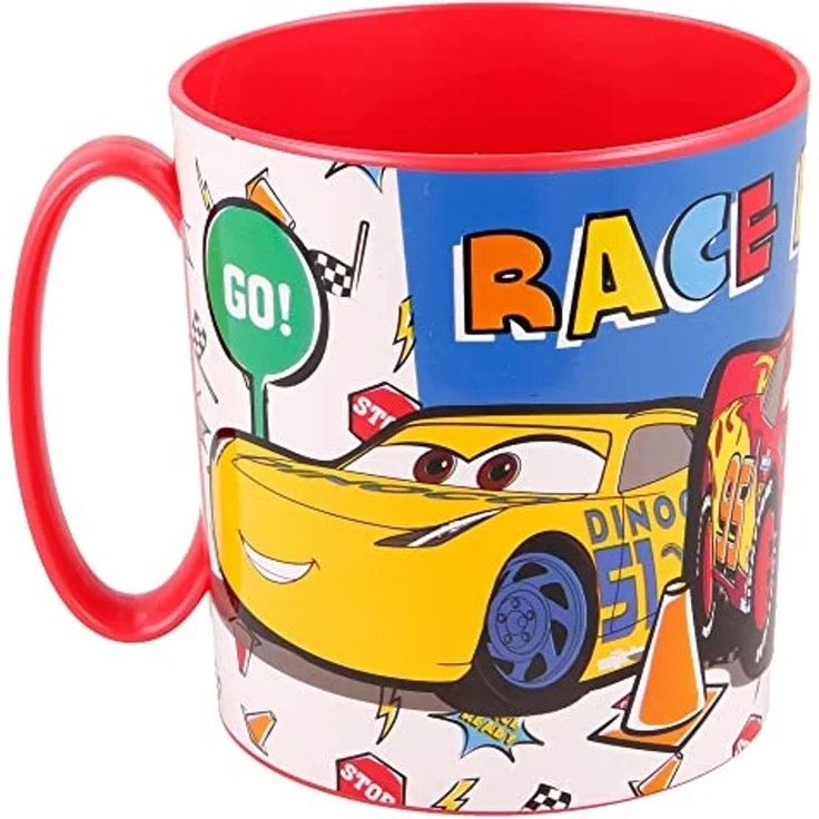 Disney Cars Becher - Mikrowellengeeigneter Kunststoffbecher 390 ml – für Kinder, 1-tlg, ideal für den täglichen Gebrauch, perfekt für die Kinder – Bild 2