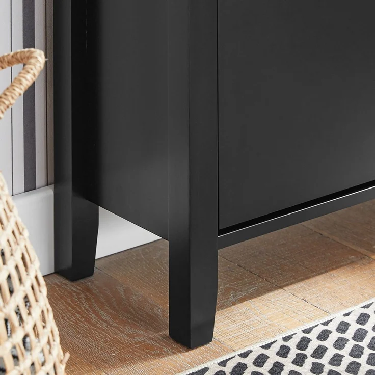 SoBuy FSR89-SCH Schuhschrank, MDF, Lackiert, Schwarz, 78 x 108 x 25 cm – Bild 8