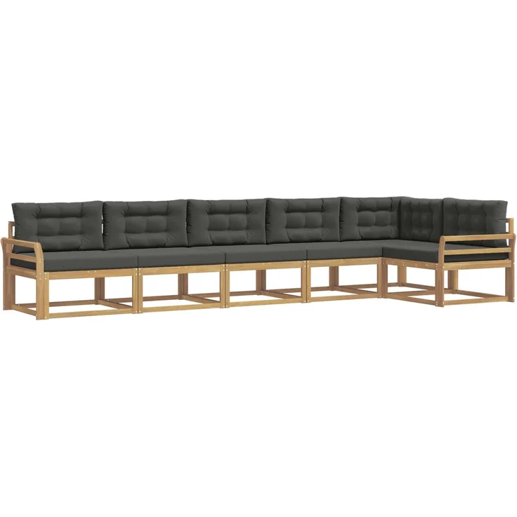 vidaXL Outdoor-Sofagarnitur 4 stk. 6-Sitzer Weiß und Anthrazit 3386516 – Bild 2
