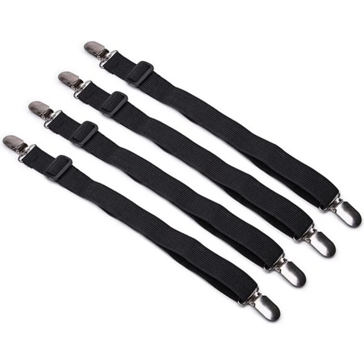 BAYLI Spannbettlaken Verstellbare Bettlakenspanner [4er Set], Betttuchspanner mit Metallcl – Bild 1