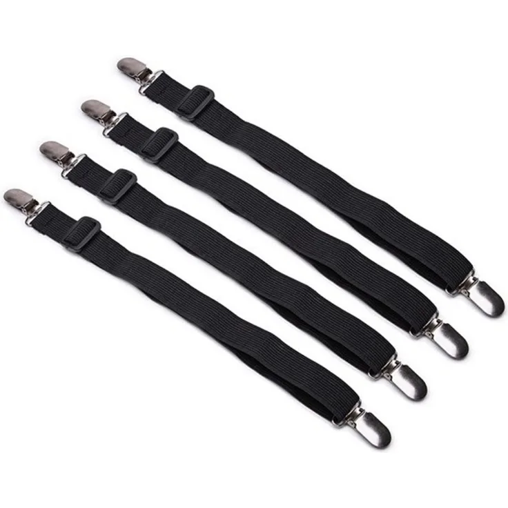 BAYLI Spannbettlaken Verstellbare Bettlakenspanner [4er Set], Betttuchspanner mit Metallcl