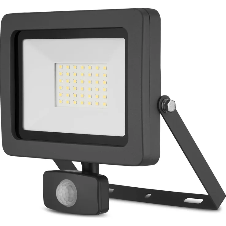 REV Außenleuchte FLARE - Wandleuchte mit Bewegungsmelder IP44, Wandbeleuchtung 30W, 2550 Lumen, 6500K, Erfassungswinkel 120° auf 9m, anthrazit