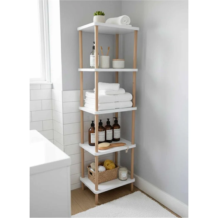 Skye Decor 'Pk262 - White' Badregal, Weiß, 40 x 185 x 30 cm – Bild 2