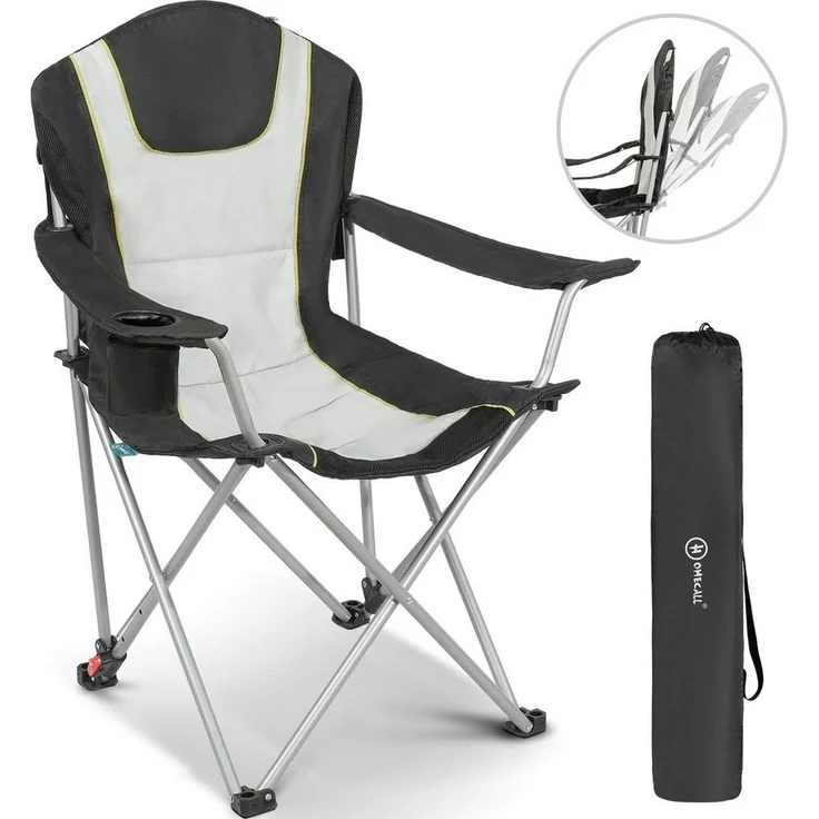 HOMECALL Camping-Klappstuhl, Armlehne mit Getränkehalter, verstellbare Rückenlehne – Bild 5