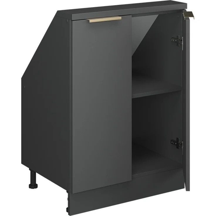Küchenschrank für Dachschrägen R-Line Anthrazit-Gold 60 cm mit 2 Türen Vicco – Bild 3