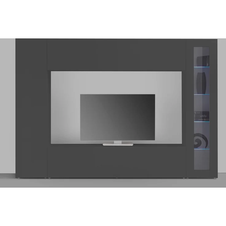 Wohnwand >Benevent< (4-teilig) in Anthrazit matt - 260x180x30 (BxHxT) – Bild 2