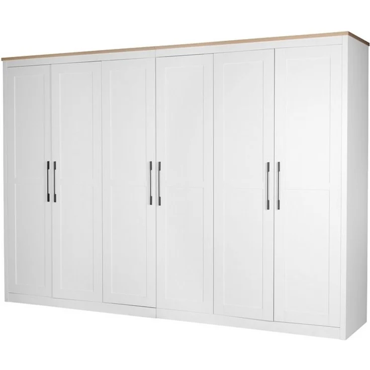 OTTO home Kleiderschrank Büsum Schlafzimmer Schrank Otto´s Choice mit 6 Türen (stabile robuste Bauweise mit optimaler Aufteilung - Breite 3m) Schlafzimmerschrank Landhaus Design Garderobe Schrank Bestseller – Bild 4