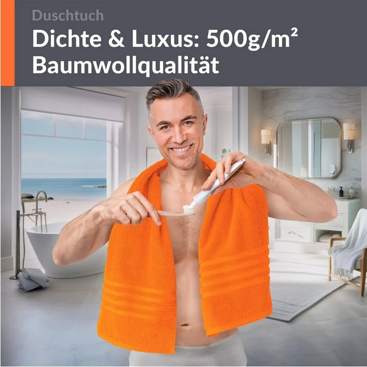 Lashuma Duschtuch - London Premium, Frottee (1-St), Badetuch 70x140 cm, 100% Baumwolle Made in Portugal – Bild 2