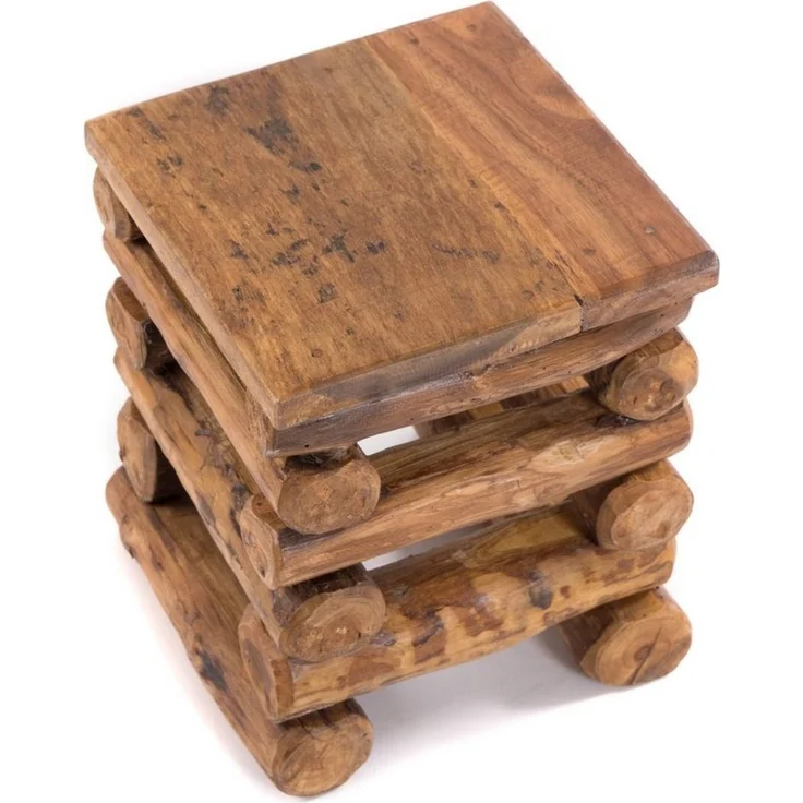 DESIGN DELIGHTS Hocker HOCKER "BLOCK 38", 30 x 30 x 39 cm (BxTxH), Altholz Holz massiv, Sitzhock – Bild 2