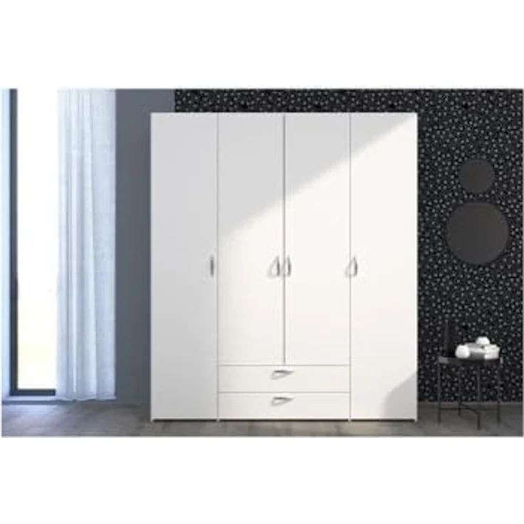 Parisot Daily 1 Kleiderschrank 4-türig Weiß 160x185 cm – Bild 2