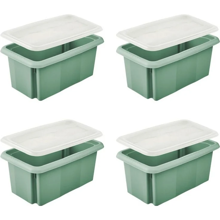 keeeper Aufbewahrungsbox Emil, 4er Set, 7 L, 35 x 20,5 x 15 cm (Set, 4 St), ineinander und aufeinander stapelbar – Bild 4
