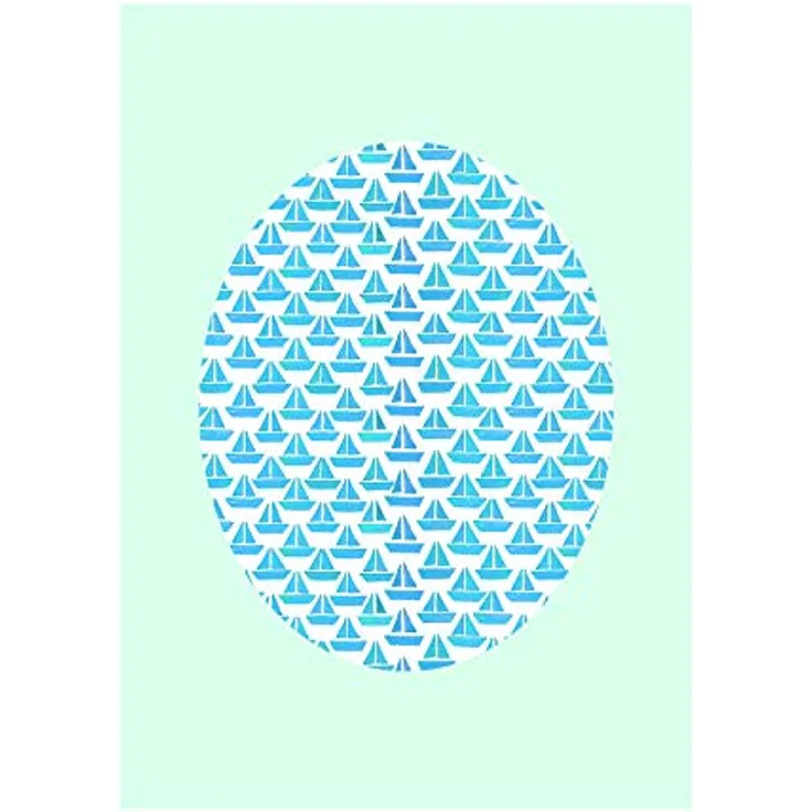 Komar Wandbild Shelly Patterns Aqua, Poster 30x40 cm, hochwertiger Kunstdruck ohne Rahmen, seidenmatter Fotodruck, lebendige Farben, Made in Germany