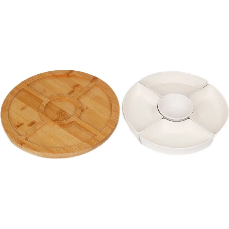 Servierset Snackschalen Dipschalen Servierschalen mit Tablett Cheffinger CF-CSB3 – Bild 2