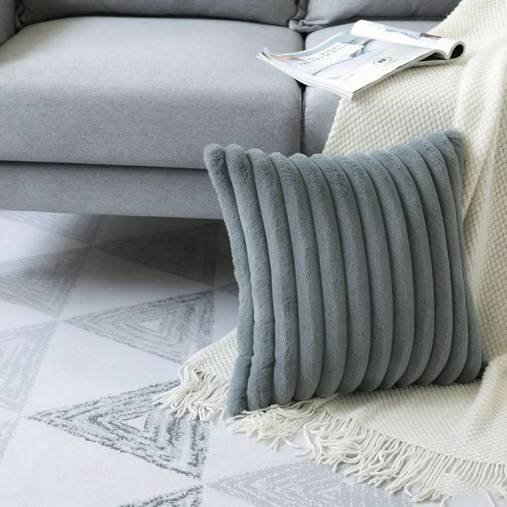 Fyrove Kissenbezug Kissenbezug Plüsch Kissenbezüge 1er Set Flauschig Deko Kissenbezug, Kissenbezüge Sofakissen Couchkissen Bezug Sofa mit Reißverschluss – Bild 3