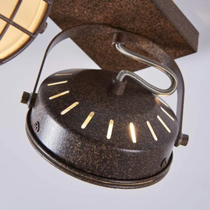 Lindby Strahler Tamin, 2-flammige Deckenlampe im Vintage-Industriestil aus braunem Metall, G9 Fassung – Bild 5