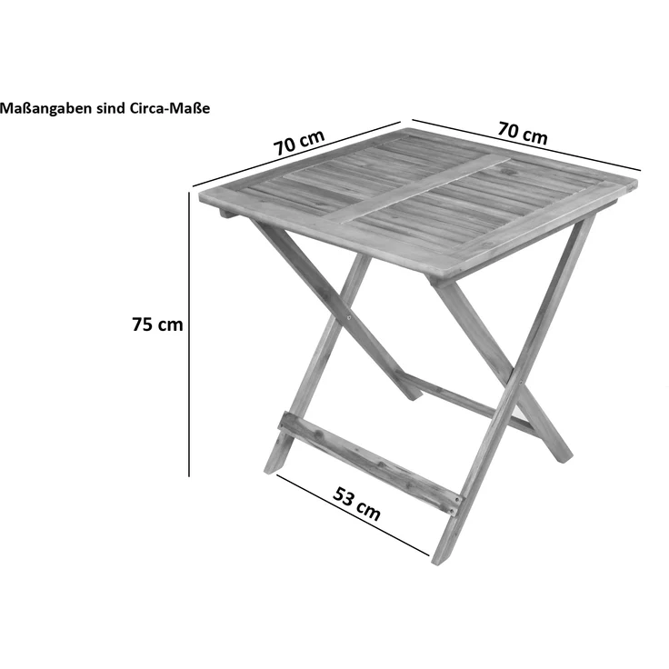 Balkontisch Akazie 70 x 70 cm klappbar CAMERON 59245209 – Bild 2
