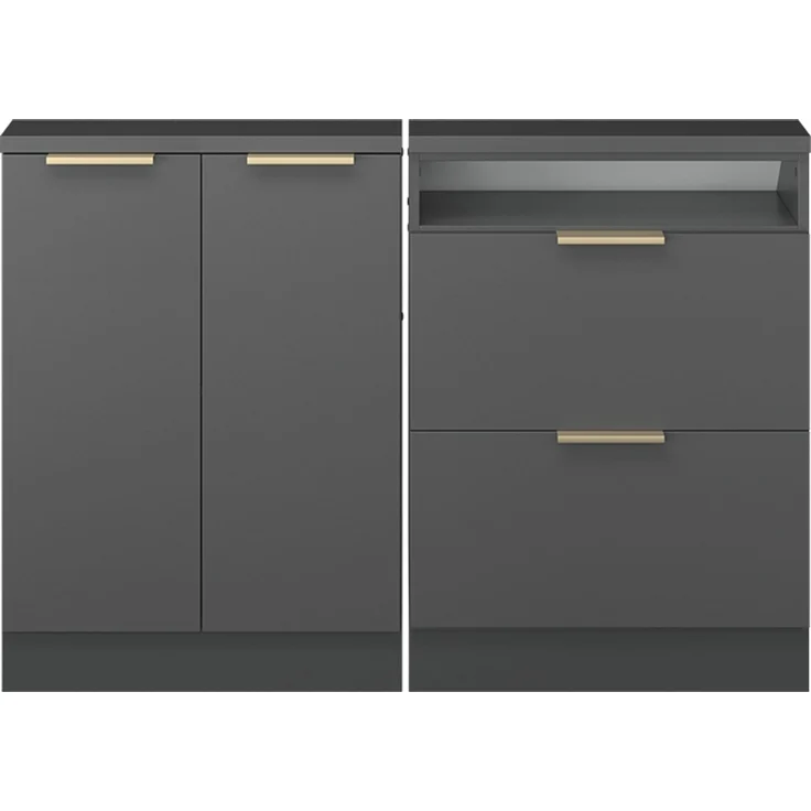 Küchenschrank für Dachschrägen R-Line Anthrazit-Gold 120 cm 2er Set Vicco – Bild 3