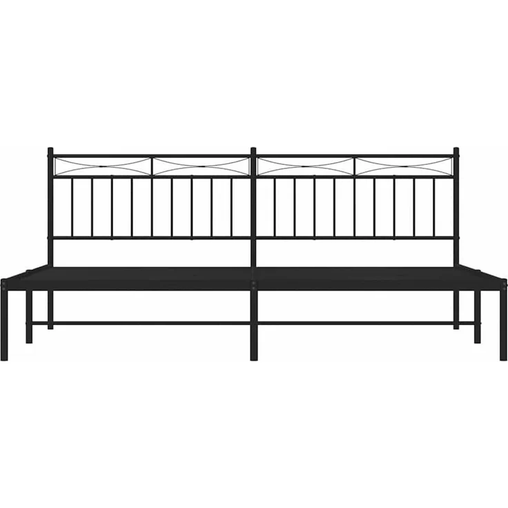 Doppelbett, Bettgestell Modernen mit Kopfteil Metall Schwarz 193x203 cm d621e – Bild 6