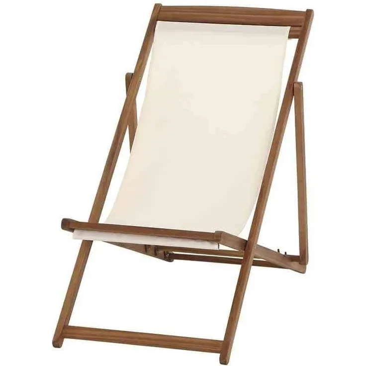 Aviro Beachliege geölt, Bezug in ecru