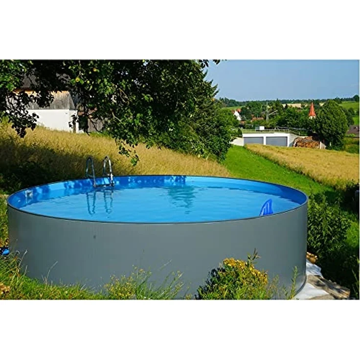 SUMMER FUN Rundpool Stahlwandpool rund Größe wählbar, 120cm tief, Stah (Einzelbecken, 1-tlg), verzinkte Stahlwand – Bild 7