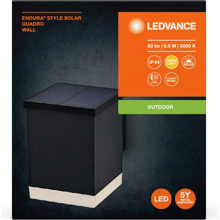 LEDVANCE Endura Style Solar-Wandleuchte Quadro Dunkelgrau – Bild 7