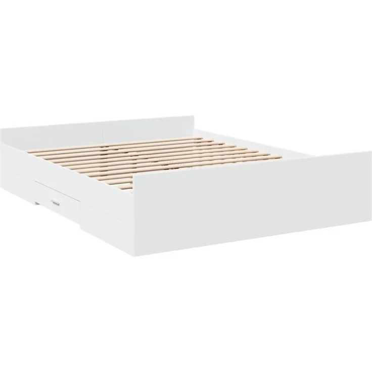 vidaXL Bettgestell mit Schubladen Weiß 150x200 cm Holzwerkstoff 3280286 – Bild 5