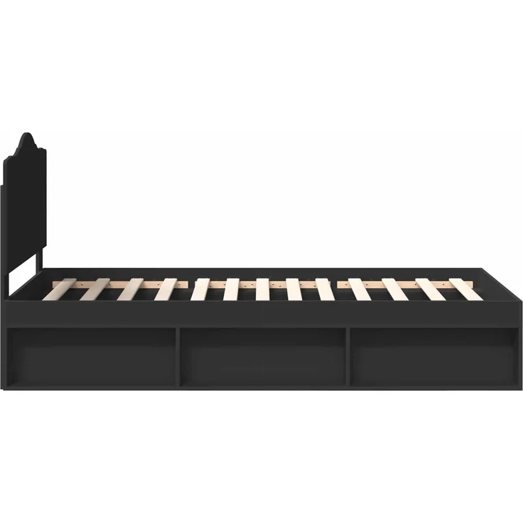 vidaXL Bettrahmen Schwarz 100 x 200 cm Massives Kiefernholz 3413345 – Bild 7