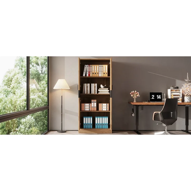 ZUBALIYA Hochschrank 60x35x160 cm, mit verstellbaren Einlegeböden und Aktenschrank mit sanft schließender Tür, Aufbewahrungsschrank für Büro, Wohnzimmer und Flur,Aktenschränke,Sideboard – Bild 19