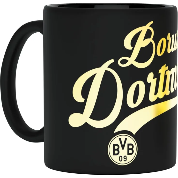 BVB MERCHANDISING Tasse BVB Tasse mit Metallic Schriftzug, 1-tlg, Keramik