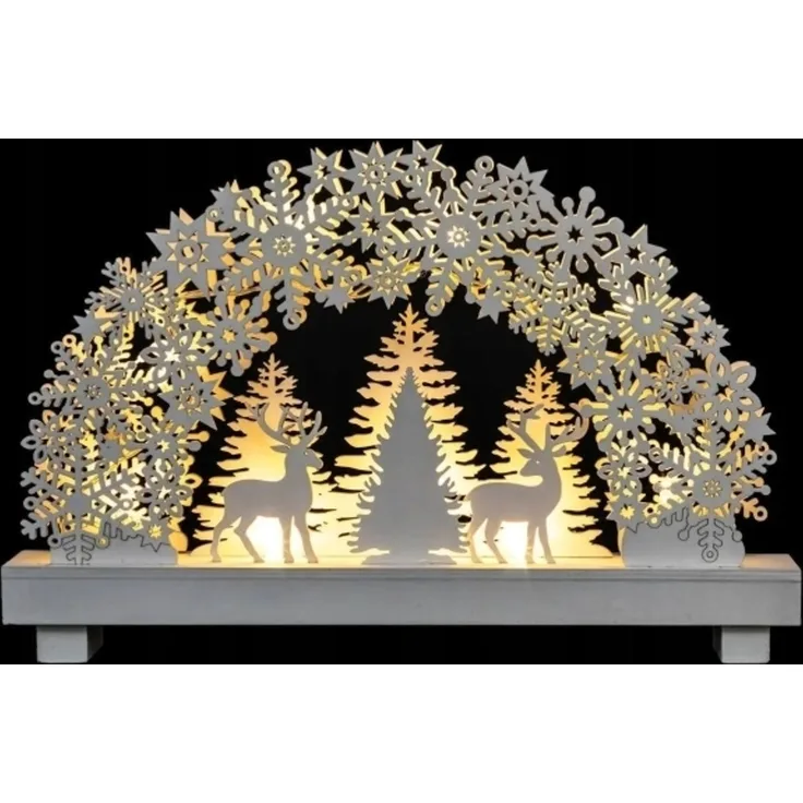 Féric Lichter und Weihnachtsdekoration Lichterdekoration aus Sperrholz Rentierszene