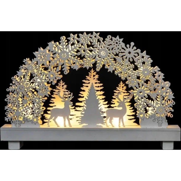 Féric Lichter und Weihnachtsdekoration Lichterdekoration aus Sperrholz Rentierszene