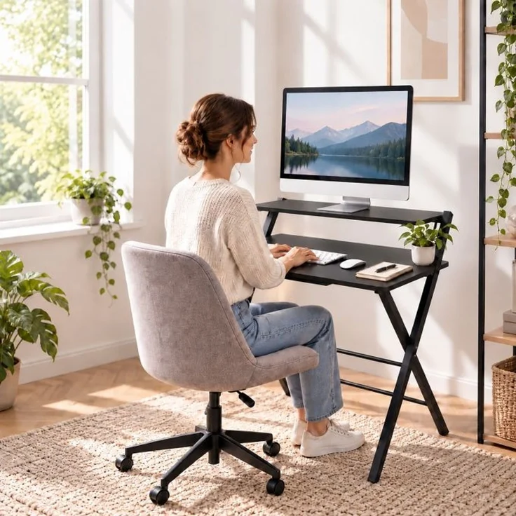 Relaxdays Klappbarer Schreibtisch Monitoraufsatz – Bild 2