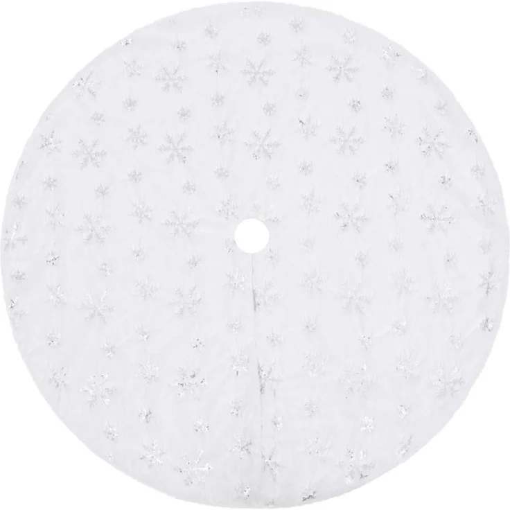 vidaXL Luxus-Weihnachtsbaumrock Weiß 122 cm Kunstfell – Bild 2