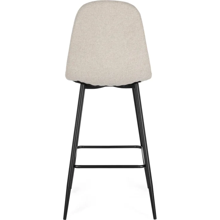 Barhocker New Irelia 2er-Set aus Stoff, modern, Beige/Schwarz, mit Fußstütze, gepolstert – Bild 4
