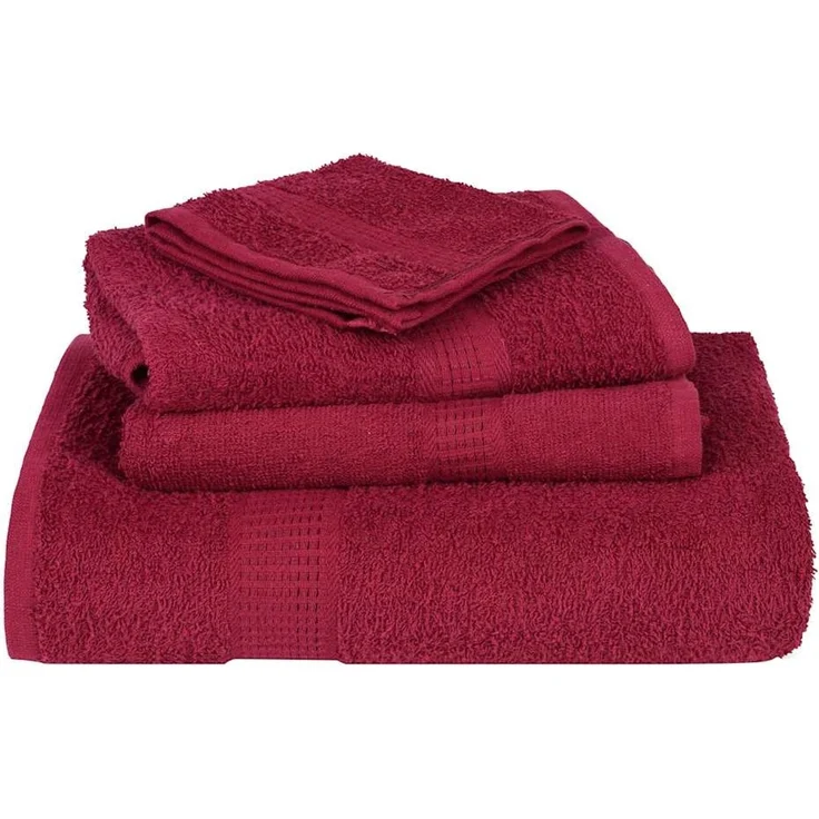 vidaXL Handtücher FROGN 4 Stk. Bordeaux 100x200 cm 360 g/m² 136747 – Bild 4